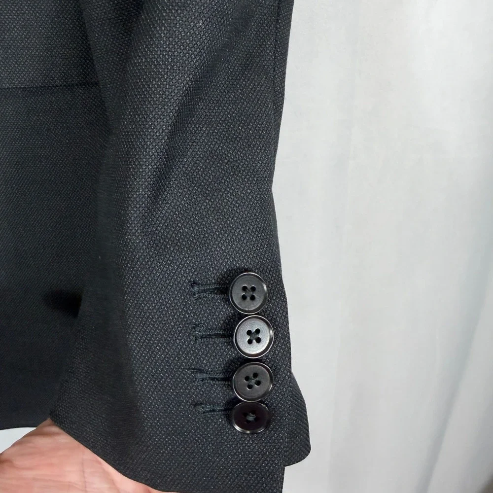 Charles Tyrwhitt Blazer Slim Fit‎ Super 120s Wool Half Canvas Grey Mens 38L